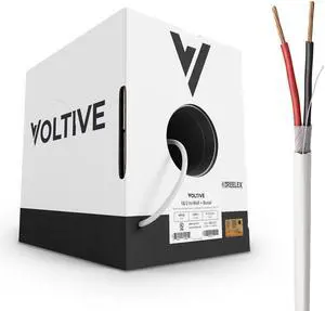 18/2 Low Voltage Wire, in-Wall CL3 & Direct Burial, White, 500ft - 18AWG, 2 Conductors, Stranded Bare Copper, UL Listed - V-1212-4 18/2 Low Voltage Wire, in-Wall CL3 & Direct Burial, White, 500ft - 18AWG, 2 Conductors, Stranded Bare Copper, UL Listed - V-1212-4
