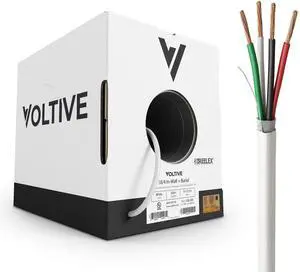 18/4 Low Voltage Wire, in-Wall CL3 & Direct Burial, White, 250ft - 18AWG, 4 Conductors, Stranded Bare Copper, UL Listed - V-1213-6 18/4 Low Voltage Wire, in-Wall CL3 & Direct Burial, White, 250ft - 18AWG, 4 Conductors, Stranded Bare Copper, UL Listed - V-1213-6
