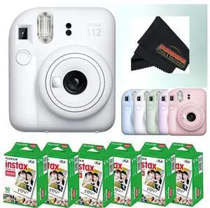 Instax Mini 12 Instant Camera - Clay White w/ 3 Twin Packs Instax Mini 12 Instant Camera - Clay White w/ 3 Twin Packs