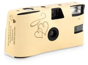 Disposable Camera with Flash - Single Use 35mm Film Camera for Wedding or Party Favors - Gold Enchanted Hearts (10 Pack) Disposable Camera with Flash - Single Use 35mm Film Camera for Wedding or Party Favors - Gold Enchanted Hearts (10 Pack)