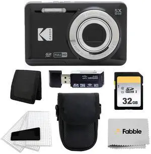 Kodak PIXPRO FZ55 Digital Camera (Black) + Black Point & Shoot Camera Case + 64GB SD Memory Card + Tri-fold Memory Card Wallet + Hi-Speed SD USB Card Reader + More! Kodak PIXPRO FZ55 Digital Camera (Black) + Black Point & Shoot Camera Case + 64GB SD Memory Card + Tri-fold Memory Card Wallet + Hi-Speed SD USB Card Reader + More!