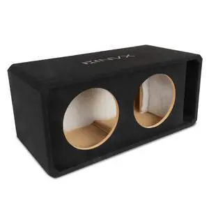 NE122P Dual 12" Ported Subwoofer Enclosure 3.25 Cu Ft MDF Sub Box with Polyfil, 38Hz Slot Ports, Spring Terminals, Black Carpet Finish NE122P Dual 12" Ported Subwoofer Enclosure 3.25 Cu Ft MDF Sub Box with Polyfil, 38Hz Slot Ports, Spring Terminals, Black Carpet Finish