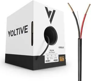 18/2 Low Voltage Wire, Plenum CL3P, Black, 500ft - 18AWG, 2 Conductors, Stranded Bare Copper, UL Listed - V-1219-1 18/2 Low Voltage Wire, Plenum CL3P, Black, 500ft - 18AWG, 2 Conductors, Stranded Bare Copper, UL Listed - V-1219-1