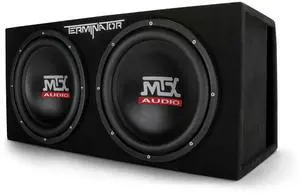 Audio Dual Subwoofer Vented Enclosure with High Resolution Feature, Aviation Carpet and Floor Standing Mounting Type for Vehicle, Black Audio Dual Subwoofer Vented Enclosure with High Resolution Feature, Aviation Carpet and Floor Standing Mounting Type for Vehicle, Black