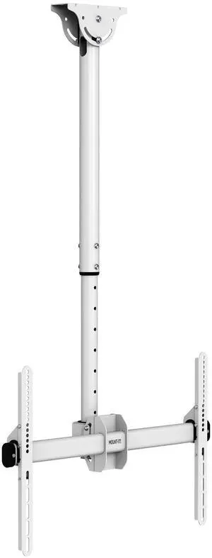 TV Ceiling Mount, 5-Foot Pole, Full Motion 360°, Fits 3275" up to 110 lbs, VESA 200x200 to 600x400, Height Adjustable 41.761.7 Inches, Flat or Vaulted Ceilings, White TV Ceiling Mount, 5-Foot Pole, Full Motion 360°, Fits 3275" up to 110 lbs, VESA 200x200 to 600x400, Height Adjustable 41.761.7 Inches, Flat or Vaulted Ceilings, White