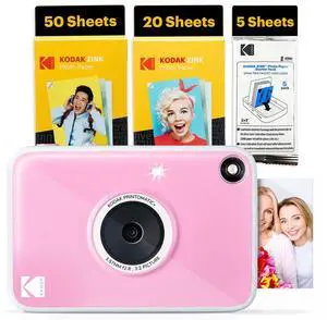 Printomatic+ Full Color Instant Print Digital Camera (Pink) 75 Sheets Bundle, 10MP, RGB LED Indicator, Prints On Zink 2x3 Sticky-Back Photo Paper Printomatic+ Full Color Instant Print Digital Camera (Pink) 75 Sheets Bundle, 10MP, RGB LED Indicator, Prints On Zink 2x3 Sticky-Back Photo Paper