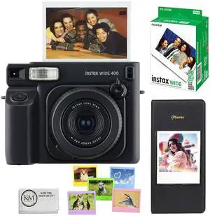 INSTAX Wide 400 Instant Camera | Jet Black Bundled with INSTAX Wide Instant Film | 20 Exposures + Wide Album & Colored Frames + Cleaning Cloth (4 Items) INSTAX Wide 400 Instant Camera | Jet Black Bundled with INSTAX Wide Instant Film | 20 Exposures + Wide Album & Colored Frames + Cleaning Cloth (4 Items)