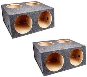 4 Hole 12 Inch Sealed Divided Speaker Box Subwoofer Enclosure (2 Pack) 4 Hole 12 Inch Sealed Divided Speaker Box Subwoofer Enclosure (2 Pack)