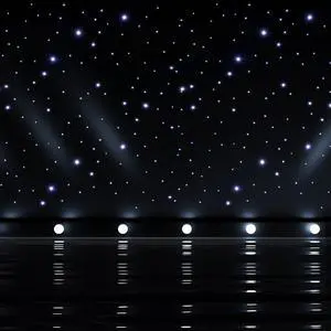 LED Stage Star Backdrop, Party Curtain Velvet Backdrops with DMX512 Remote Controller 12W Foldable LED Stage Star Backdrop Curtain for Wedding Party Club Show (White) LED Stage Star Backdrop, Party Curtain Velvet Backdrops with DMX512 Remote Controller 12W Foldable LED Stage Star Backdrop Curtain for Wedding Party Club Show (White)