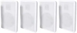 RockSlim White 5.25 in 240-Watt Peak / 80-Watt RMS Home Theater Slim Speakers, Easy Wall Mount Design, Space-Saving Compact Speakers, 4-Piece RockSlim White 5.25 in 240-Watt Peak / 80-Watt RMS Home Theater Slim Speakers, Easy Wall Mount Design, Space-Saving Compact Speakers, 4-Piece