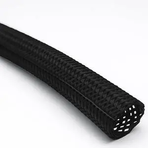 3/4" Hook Self Closing Sleeve Braid Wrap Around Sleeving Flame Retardant Flexible Mesh Cord Cover Cable Protector Wire Organizer - 100 Feet - Black 3/4" Hook Self Closing Sleeve Braid Wrap Around Sleeving Flame Retardant Flexible Mesh Cord Cover Cable Protector Wire Organizer - 100 Feet - Black