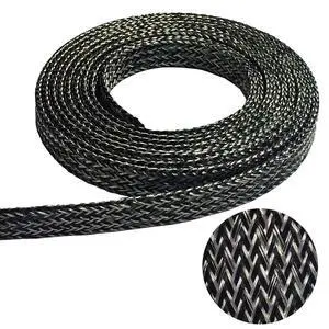 1/4" Tinned Copper Metal PET Expandable Braided Sleeving Flexible Cable Mesh - 100 Feet 1/4" Tinned Copper Metal PET Expandable Braided Sleeving Flexible Cable Mesh - 100 Feet