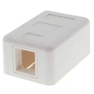 Keystone Jack Surface Mount Box White, Biscuit for RJ45, RJ11, RJ12 Keystone Jacks, UL Listed, RoHs Compliant (50-Pack, 1-Port) Keystone Jack Surface Mount Box White, Biscuit for RJ45, RJ11, RJ12 Keystone Jacks, UL Listed, RoHs Compliant (50-Pack, 1-Port)