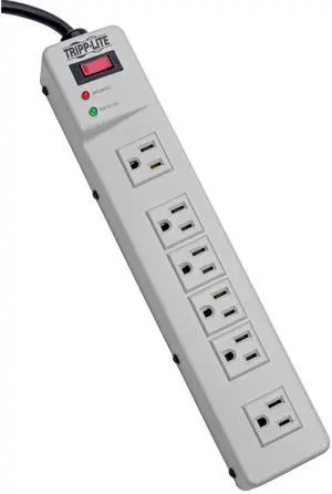 6 Right Angle Outlet Surge Protector Power Strip, 6ft Cord, Metal, $75,000 Insurance & (TLM626),White 6 Right Angle Outlet Surge Protector Power Strip, 6ft Cord, Metal, $75,000 Insurance & (TLM626),White