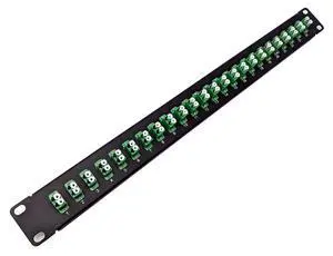 24 Port LC Fiber Patch Panel APC Singlemode (Green Couplers) (Loaded 1u) 19" 24 Port LC Fiber Patch Panel APC Singlemode (Green Couplers) (Loaded 1u) 19"