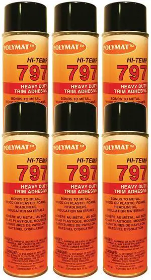 QTY6 797 Hi Temp Spray Adhesive Can high Temperature Headliner Glue QTY6 797 Hi Temp Spray Adhesive Can high Temperature Headliner Glue