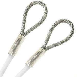 AT, White Vinyl Coated 4.76mm (3/16 inch) Braided Steel Security Cable Double Looped Ended (83 inches, White) AT, White Vinyl Coated 4.76mm (3/16 inch) Braided Steel Security Cable Double Looped Ended (83 inches, White)