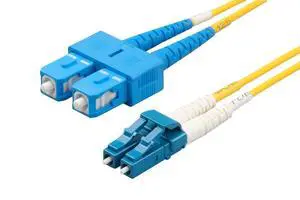 1-Pack 250 Feet LC/U to SC/U Fiber Patch Cable, Corning SMF-28 Singlemode 9/125um Ultra Optical Fiber, OS1/OS2 Compatible, Duplex Yellow Riser OFNR Cable Jacket 1-Pack 250 Feet LC/U to SC/U Fiber Patch Cable, Corning SMF-28 Singlemode 9/125um Ultra Optical Fiber, OS1/OS2 Compatible, Duplex Yellow Riser OFNR Cable Jacket