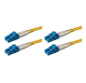 2-Pack 300 Feet LC to LC Fiber Patch Cable, Corning SMF-28 Singlemode 9/125um Ultra Optical Fiber, OS1/OS2 Compatible, Duplex, Yellow LSZH Cable Jacket 2-Pack 300 Feet LC to LC Fiber Patch Cable, Corning SMF-28 Singlemode 9/125um Ultra Optical Fiber, OS1/OS2 Compatible, Duplex, Yellow LSZH Cable Jacket