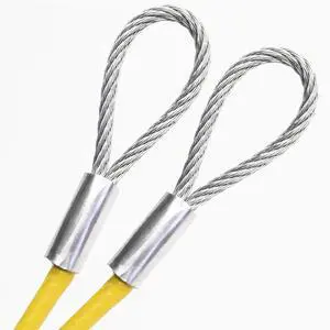 PSI, Yellow Vinyl Coated 4.76mm (3/16 inch) Braided Steel Security Cable Double Looped Ended (116 inches, Yellow) PSI, Yellow Vinyl Coated 4.76mm (3/16 inch) Braided Steel Security Cable Double Looped Ended (116 inches, Yellow)