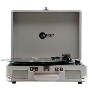 Curiosity Suitcase Bluetooth Turntable Vintage 3-Speed Record Player with Built-in Speakers Upgraded Turntable Audio Sound (Cement Gray) Curiosity Suitcase Bluetooth Turntable Vintage 3-Speed Record Player with Built-in Speakers Upgraded Turntable Audio Sound (Cement Gray)