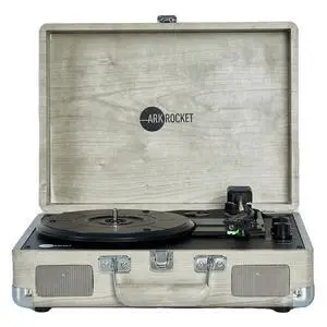 Curiosity Suitcase Bluetooth Turntable Vintage 3-Speed Record Player with Built-in Speakers Upgraded Turntable Audio Sound (Grey Wood Grain) Curiosity Suitcase Bluetooth Turntable Vintage 3-Speed Record Player with Built-in Speakers Upgraded Turntable Audio Sound (Grey Wood Grain)
