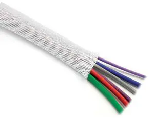 1.25" Industrial Fray Resistant Braid Sleeving Expandable Flexible Cable Mesh Sleeve - 100 Feet - White 1.25" Industrial Fray Resistant Braid Sleeving Expandable Flexible Cable Mesh Sleeve - 100 Feet - White