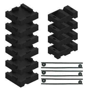 Swing Set Anchor Leveling Kit Includes 6 Large Molded Rubber Blocks and 4 Small Molded Rubber Blocks with Stakes and Hardware for Installation Swing Set Anchor Leveling Kit Includes 6 Large Molded Rubber Blocks and 4 Small Molded Rubber Blocks with Stakes and Hardware for Installation