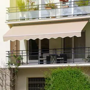 12'x10' Retractable Patio Awning Sun Shade Cover, Outdoor Shelter for Deck with Manual Crank, 120in Projection, Beige 12'x10' Retractable Patio Awning Sun Shade Cover, Outdoor Shelter for Deck with Manual Crank, 120in Projection, Beige