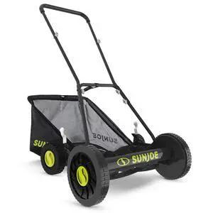 MJ501M w/ 7-Gallon Detachable Grass Catcher, 9-Position Height Adjustment, 5 Steel Blades, Compact Design, 18-Inch Manual, Green/Black MJ501M w/ 7-Gallon Detachable Grass Catcher, 9-Position Height Adjustment, 5 Steel Blades, Compact Design, 18-Inch Manual, Green/Black