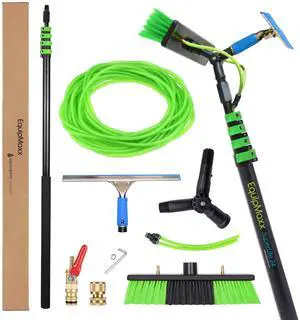 24 Feet Reach Solar Panel Cleaning Brush & Pole Kit Window Cleaner Solar Panel Cleaning System Washing Tool Professional Solution: Scrubber Brush & Spray Washer Water Fed Pole w/Squeegee 24 Feet Reach Solar Panel Cleaning Brush & Pole Kit Window Cleaner Solar Panel Cleaning System Washing Tool Professional Solution: Scrubber Brush & Spray Washer Water Fed Pole w/Squeegee
