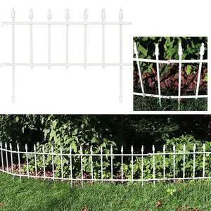 ative Garden Fence Border - 22 in W x 18 in H No Dig Metal Edging for Flower Beds, Yard, Lawn, Pathways and Landscaping - Roman Finial Design - 36ft - 20 Panels - White ative Garden Fence Border - 22 in W x 18 in H No Dig Metal Edging for Flower Beds, Yard, Lawn, Pathways and Landscaping - Roman Finial Design - 36ft - 20 Panels - White