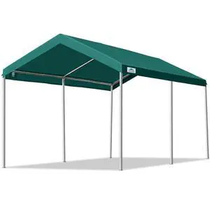 Adjustable 10x15 ft Heavy Duty Carport Car Canopy Garage Boat Shelter Party Tent, Adjustable Height from 9.5 ft to 11 ft, Green Adjustable 10x15 ft Heavy Duty Carport Car Canopy Garage Boat Shelter Party Tent, Adjustable Height from 9.5 ft to 11 ft, Green
