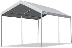Adjustable 10x15 ft Heavy Duty Carport Car Canopy Garage Boat Shelter Party Tent, Adjustable Height from 9.5 ft to 11 ft, Gray Adjustable 10x15 ft Heavy Duty Carport Car Canopy Garage Boat Shelter Party Tent, Adjustable Height from 9.5 ft to 11 ft, Gray