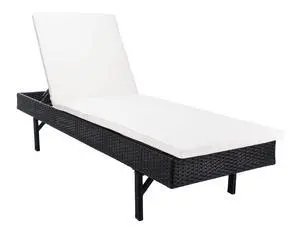 Outdoor - Cam Chaise Lounge Chair - Black & Beige - Faux Wicker Rattan & Steel Frame with Cushion - Modern Adjustable Design - Ideal for Patio, Deck, Poolside, Backyard (PAT7501A) Outdoor - Cam Chaise Lounge Chair - Black & Beige - Faux Wicker Rattan & Steel Frame with Cushion - Modern Adjustable Design - Ideal for Patio, Deck, Poolside, Backyard (PAT7501A)