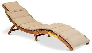 BHNU1NA Helena Patio Chair Lounge - Outdoor Acacia Wood Sunlounger Chair for Poolside, Deck, Lawn, 72x22x25 Inch, Natural Oil BHNU1NA Helena Patio Chair Lounge - Outdoor Acacia Wood Sunlounger Chair for Poolside, Deck, Lawn, 72x22x25 Inch, Natural Oil