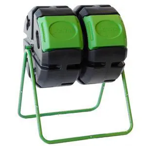 HOTFROG 37-Gallon Dual-Chamber Tumbling Composter, Black/Green (HF-DBC4000) - UV-Inhibited, BPA-Free, Compost Bin for Garden, Easy-Turn Barrel with Aeration Vents HOTFROG 37-Gallon Dual-Chamber Tumbling Composter, Black/Green (HF-DBC4000) - UV-Inhibited, BPA-Free, Compost Bin for Garden, Easy-Turn Barrel with Aeration Vents