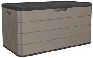 Resin Deck Storage Box, 85 Gallon Outdoor Storage Box Waterproof for Garden Storage,Patio and Backyard, Lockable Brown Color Resin Deck Storage Box, 85 Gallon Outdoor Storage Box Waterproof for Garden Storage,Patio and Backyard, Lockable Brown Color