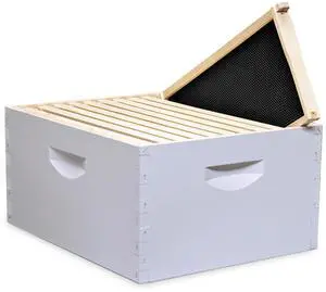 10-Frame Deep Hive Kit, Fully Assembled 9" Bee Hive Body with 10 Frames & Beeswax-Coated Plastic Foundation for Brood Replacement, Colony Growth & Honey Production, Made in USA, Painted 10-Frame Deep Hive Kit, Fully Assembled 9" Bee Hive Body with 10 Frames & Beeswax-Coated Plastic Foundation for Brood Replacement, Colony Growth & Honey Production, Made in USA, Painted