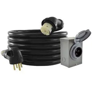 GIB1450-025 Duo-Rain Seal 50Amp Power Inlet Box and Temp Power Cord Combo Kit, 25 Feet GIB1450-025 Duo-Rain Seal 50Amp Power Inlet Box and Temp Power Cord Combo Kit, 25 Feet