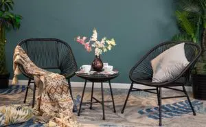 3-Piece Patio Furniture Set, Outdoor Wicker Conversation Set w/ 2 Handwoven Cushioned Chairs, Side Coffee Table for Backyard Lawn Porch Poolside Balcony 3-Piece Patio Furniture Set, Outdoor Wicker Conversation Set w/ 2 Handwoven Cushioned Chairs, Side Coffee Table for Backyard Lawn Porch Poolside Balcony