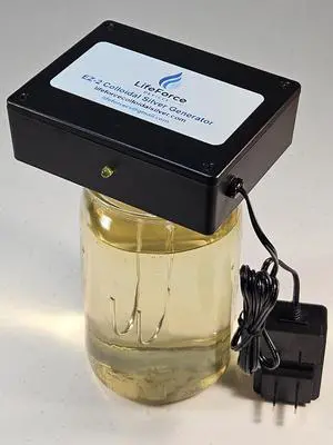 Compact EZ-2 Basic Silver Generator Package Plug-in DIY Fresh Silver Maker Wires for Home Make 32oz in 16 Minutes (Gauge-10) Compact EZ-2 Basic Silver Generator Package Plug-in DIY Fresh Silver Maker Wires for Home Make 32oz in 16 Minutes (Gauge-10)