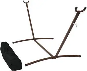 Sunnydaze Brazilian Portable Steel Hammock Stand for Outside with Carrying Case - 400-Pound Capacity Hammock Frame - Bronze Finish Sunnydaze Brazilian Portable Steel Hammock Stand for Outside with Carrying Case - 400-Pound Capacity Hammock Frame - Bronze Finish