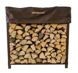 5-Foot Brown Firewood Rack American Brand 1/4 Plus Cord Raised Lumber Storage Rack Keeps Wood Dry & Ready Heavy-Duty Steel, Structural (With Cover) 5-Foot Brown Firewood Rack American Brand 1/4 Plus Cord Raised Lumber Storage Rack Keeps Wood Dry & Ready Heavy-Duty Steel, Structural (With Cover)