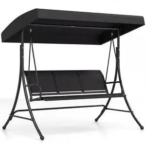 3 Person Porch Swing, Patio Swing with Adjustable Canopy, Heavy-Duty Frame, Breathable Fabric, Outdoor Swing for Porch, Garden, Backyard, Poolside, 800 LBS Max Load 3 Person Porch Swing, Patio Swing with Adjustable Canopy, Heavy-Duty Frame, Breathable Fabric, Outdoor Swing for Porch, Garden, Backyard, Poolside, 800 LBS Max Load