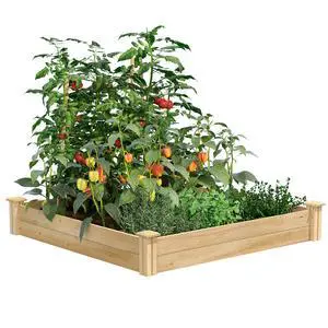 Premium Cedar Raised Garden Bed, 4' x 4' x 7" (3/4" Thick) (3-Pack) - Made in USA with North American Cedar Premium Cedar Raised Garden Bed, 4' x 4' x 7" (3/4" Thick) (3-Pack) - Made in USA with North American Cedar