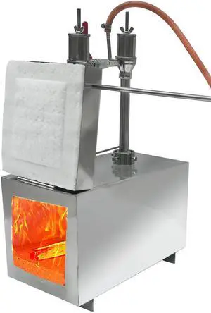 Portable Propane Double Burner with One Side Door 2 x Insulation Knife and Tool Making Farrier Forge, Rectangle Shape Portable Propane Double Burner with One Side Door 2 x Insulation Knife and Tool Making Farrier Forge, Rectangle Shape