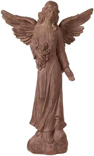 Large Tall English Tudor Angel Garden Statue Sculpture Catholic Religious Holy Decor Outdoor Garden Front Porch Patio Yard Outside Home House Iron Rust Finish Resin 41 1/2" High Large Tall English Tudor Angel Garden Statue Sculpture Catholic Religious Holy Decor Outdoor Garden Front Porch Patio Yard Outside Home House Iron Rust Finish Resin 41 1/2" High