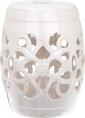 Furniture - Imperial Vine Decorative Garden Stool - Antique White - Ceramic - Artisan Hand-Painted Design - Ideal for Living Room, Patio, Garden - Fully Assembled (ACS4539A) Furniture - Imperial Vine Decorative Garden Stool - Antique White - Ceramic - Artisan Hand-Painted Design - Ideal for Living Room, Patio, Garden - Fully Assembled (ACS4539A)