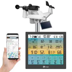21-in-1 Wireless Weather Station with 7-in-1 Solar Sensor Array, 6-Day Forecast, Wi-Fi, Large 10" Color Display, Wind Speed/Direction, Rainfall, UV Index, Light Intensity, Temperature & Humidity 21-in-1 Wireless Weather Station with 7-in-1 Solar Sensor Array, 6-Day Forecast, Wi-Fi, Large 10" Color Display, Wind Speed/Direction, Rainfall, UV Index, Light Intensity, Temperature & Humidity